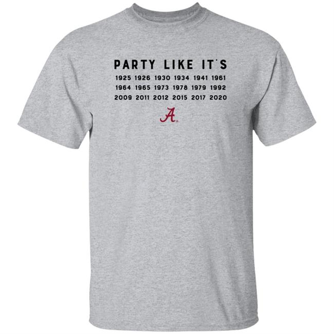 The Crimson Locker Merch Party Like It's Bama Party Now With 2020 Shirt Bds Music Manager