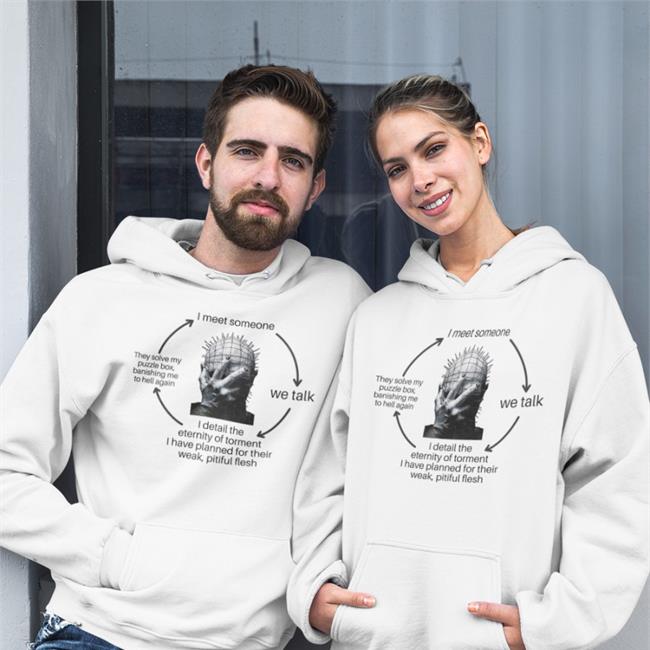 I Meet Someone We Talk Fishmas Hoodie