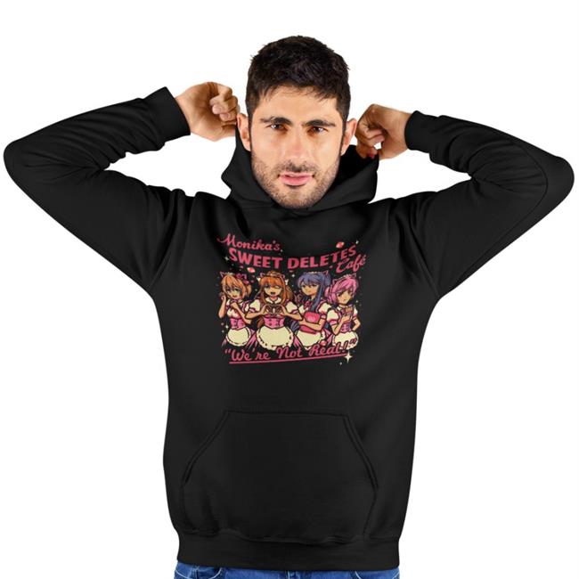The Yetee Shop Monika's Sweet Deletes Cafe We're Not Real Tee By Doki Doki Literature Club Wario64