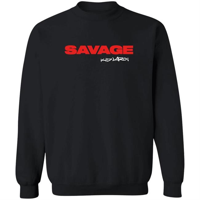 The Kid Laroi Merch Savage Crewneck Sweatshirt Black